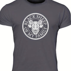 Family Sheep Men's Graphic Tee Crew Neck Shirt