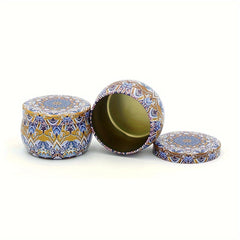 6PCS Flower Pattern Metal Jar Storage Box