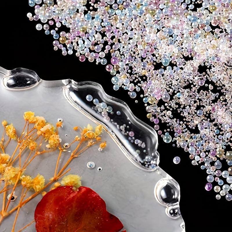 UV Glass Bubble Beads Pack 0.4-3mm Mixed Water Droplet Shape for DIY Jewelry