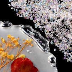 UV Glass Bubble Beads Pack 0.4-3mm Mixed Water Droplet Shape for DIY Jewelry