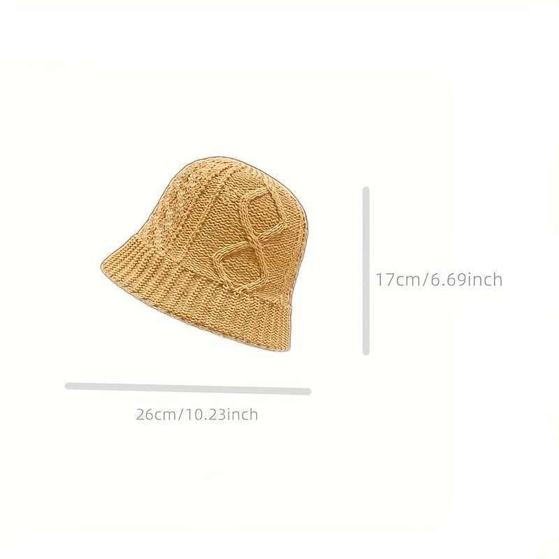 Ribbed Crochet Bucket Hat Solid Hollow Breathable Cloche