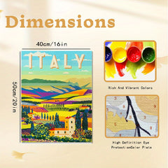 8pcs Scenic Towns Under Buildings 40 64x50 Frameless DIY Acrylic Painting Kit