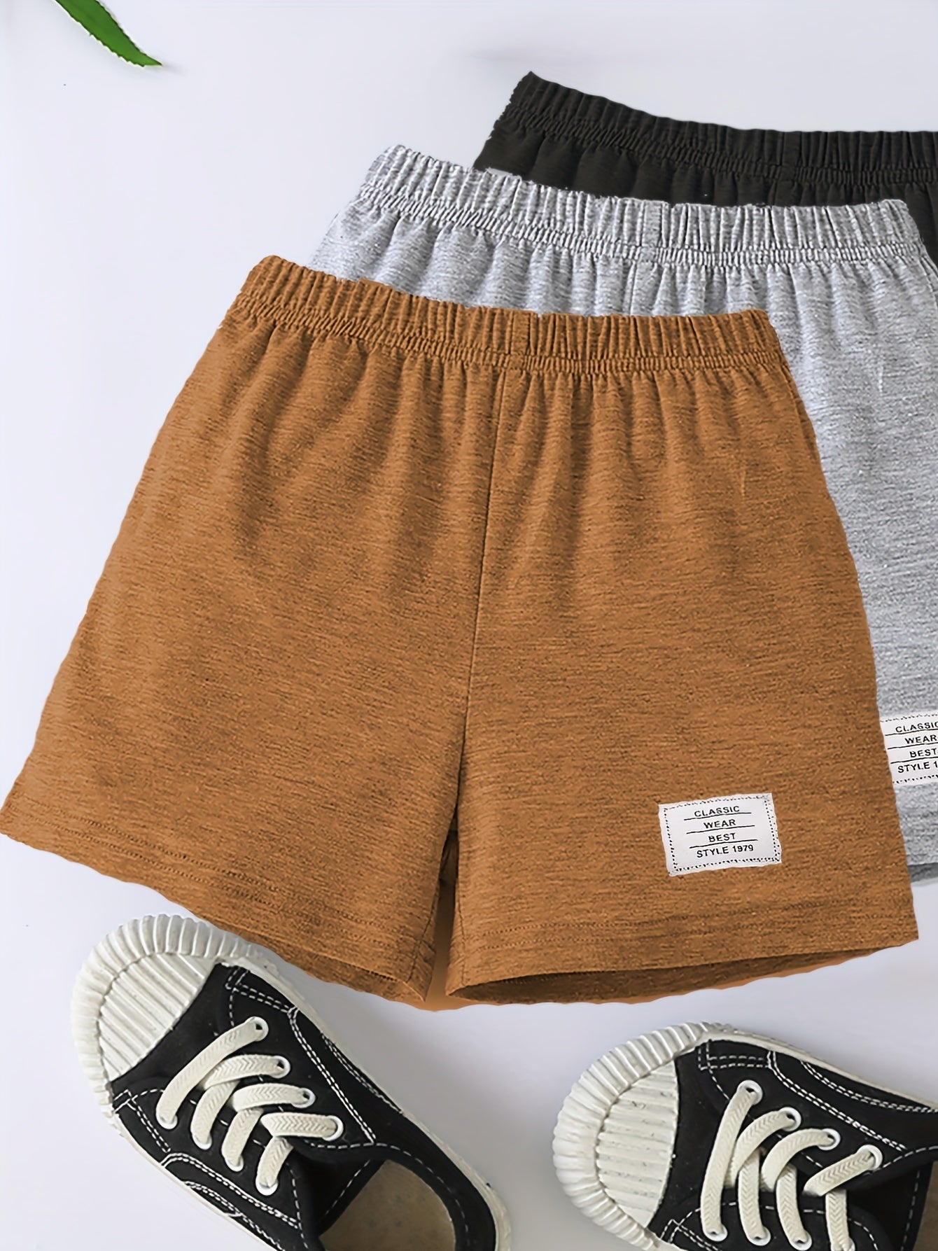 3pc Boys Comfortable Breathable Letter Print Shorts for Summer Outdoors