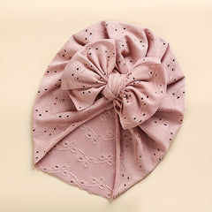 Baby Lace Embroidery Turban Baby Girl Hat With Bowknot