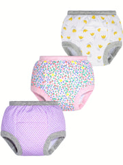 3pcs Breathable Baby Potty Training Underwear Cotton Pants Age 1-5