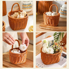Woven Storage Basket Wall Organizer Kitchen Garlic Storage