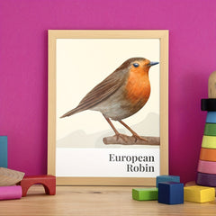 Birds Poster Hand Drawing Style For Kids Room Decor