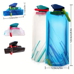 2pcs 700ML Foldable PVC Water Bottles for Travel