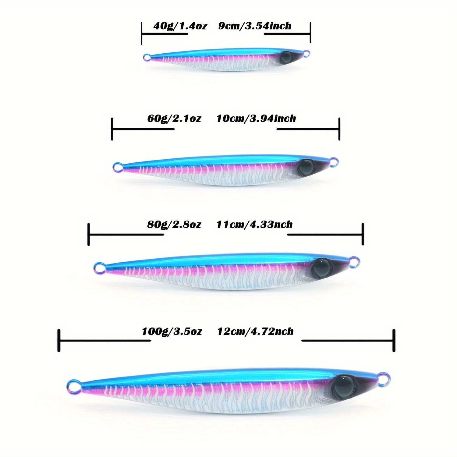 5PCS Deep Sea Fishing Iron Plate Bait Lure Luminous Reflective