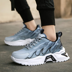 Men's Luminous Night Glow Sneakers Soft Sole Lace Up Shoes