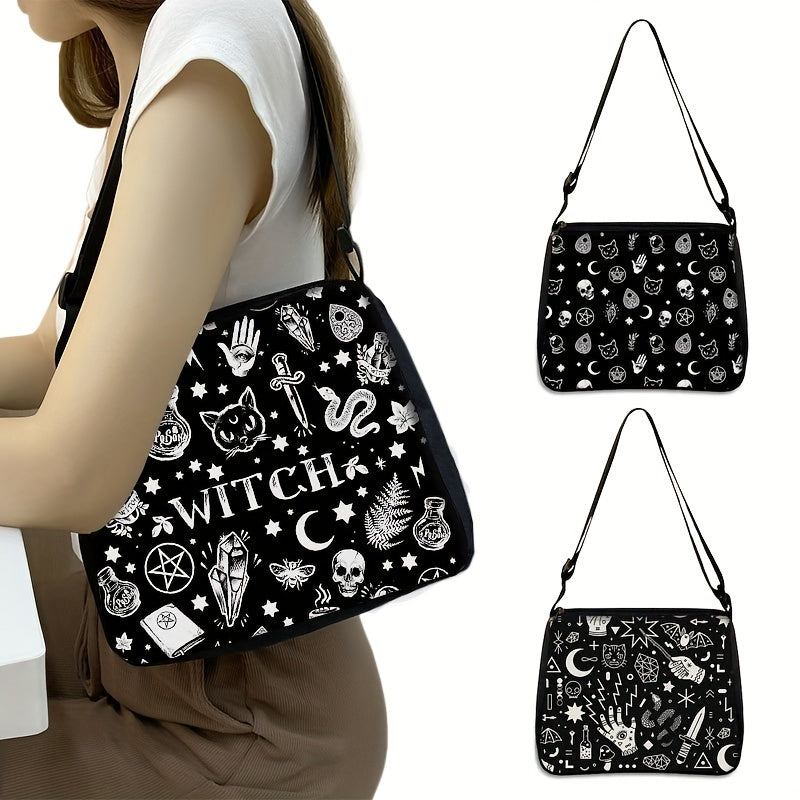 Skull Scary Halloween Elements Shopping Bag Portable Shoulder Bag