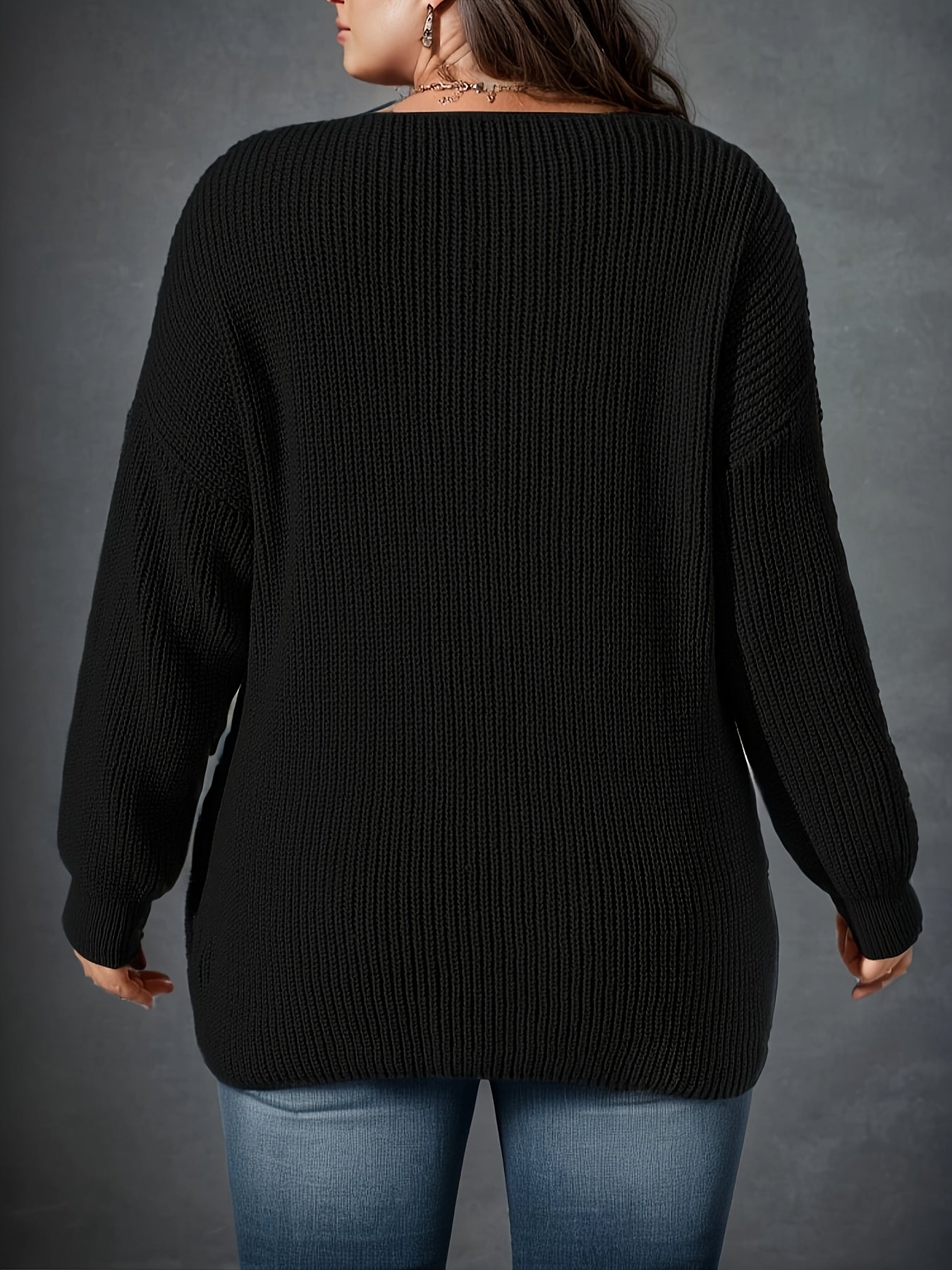 Casual Sweater Women's Solid Long Sleeve Wrap Jumper