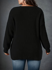Casual Sweater Women's Solid Long Sleeve Wrap Jumper