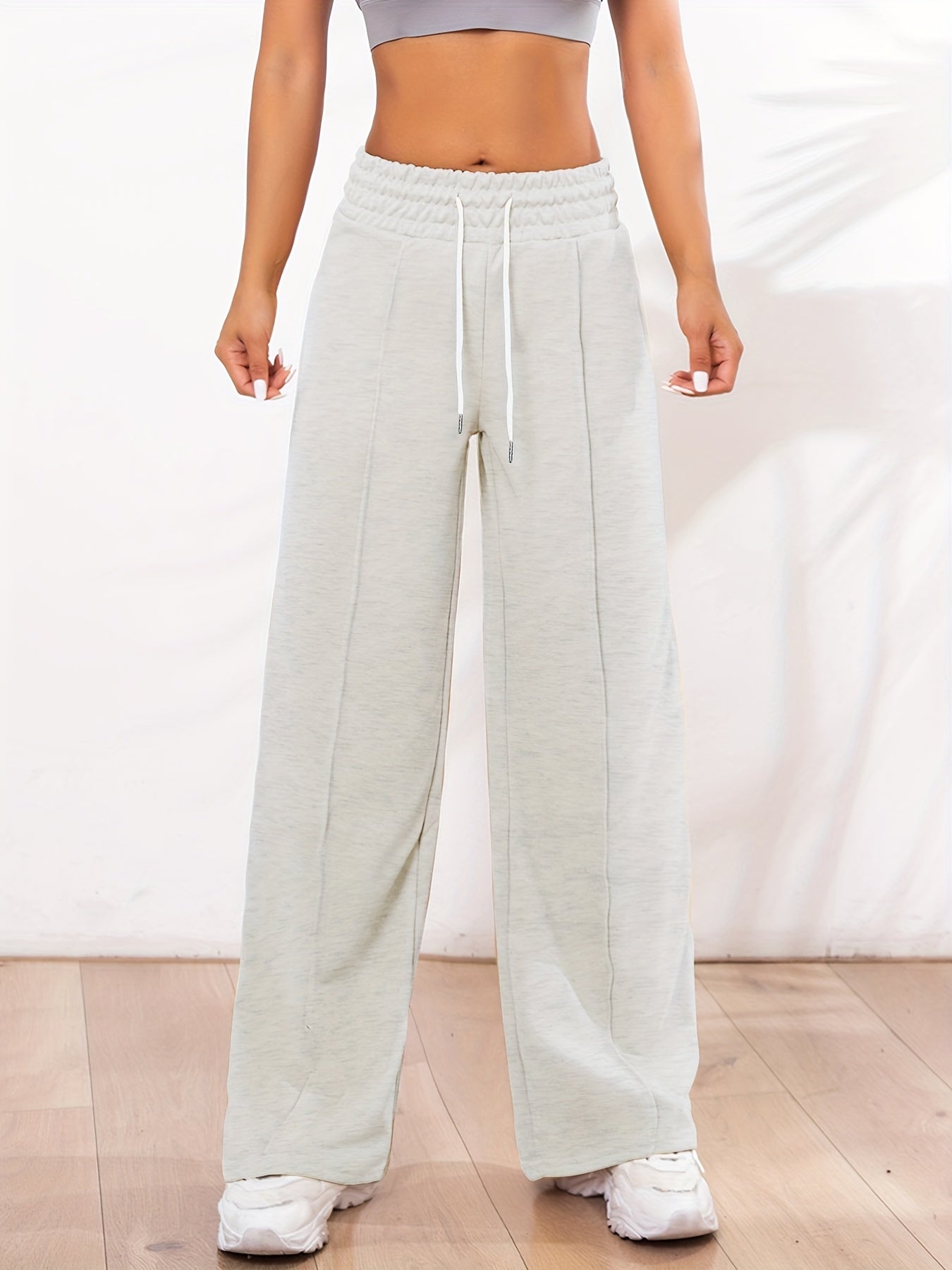 Elastic Waist Wide Leg Pants for Women