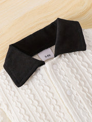 Baby's Polo Collar Long Sleeve Gentleman Style Jumpsuit