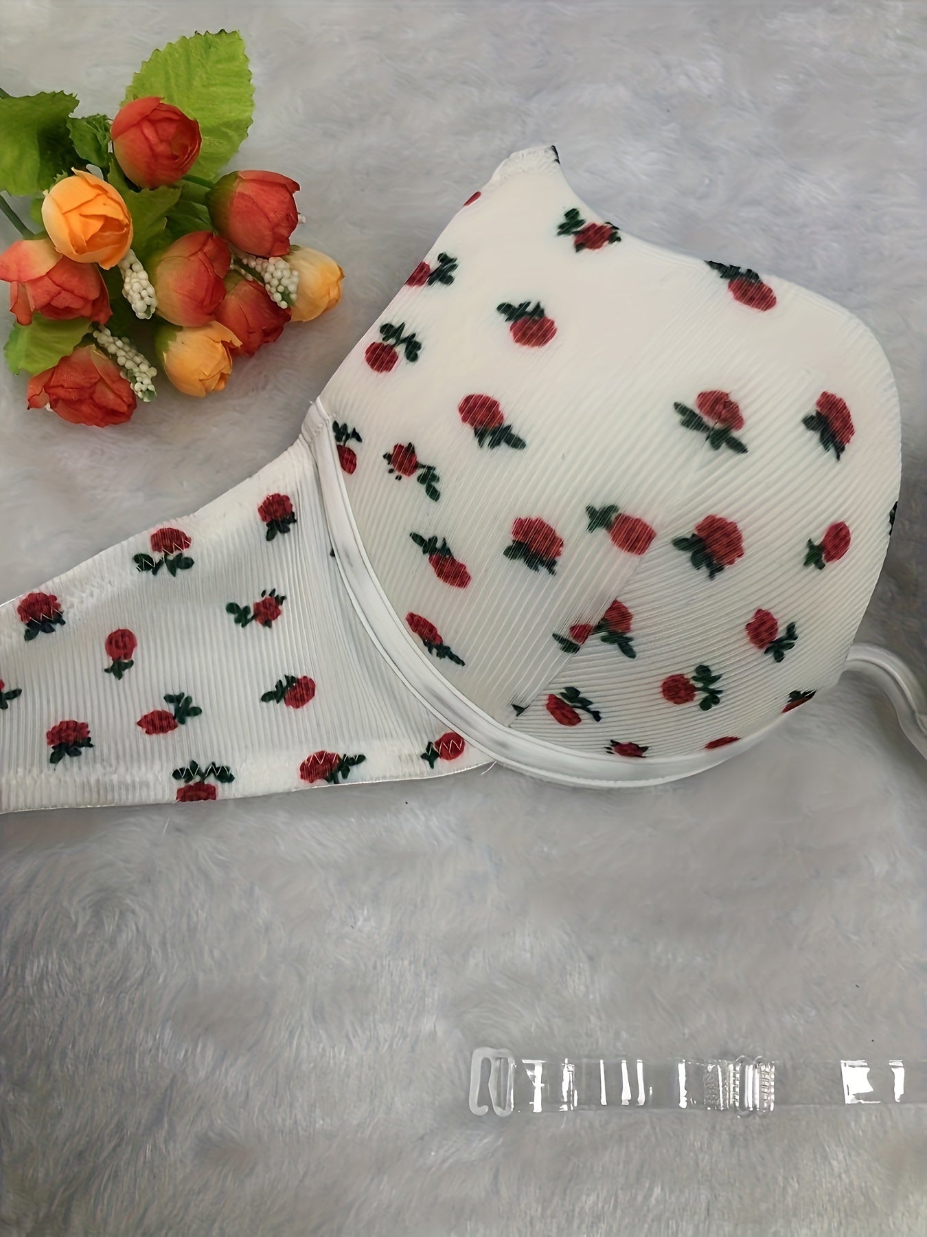 Floral Print Scoop Bra Women's Lingerie