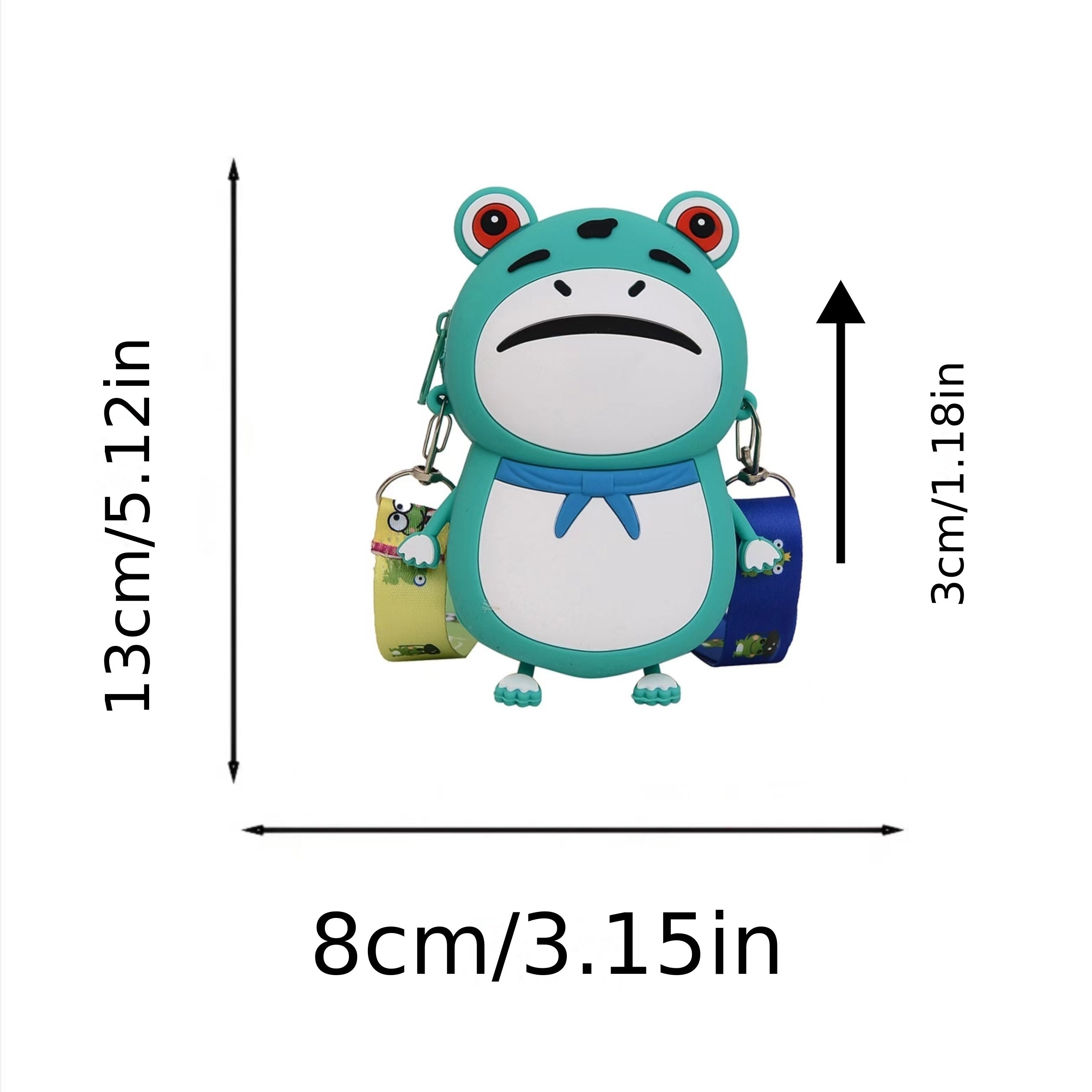 Kids Red Frog Toad Crossbody Bag Silicone Coin Purse
