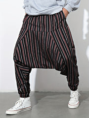 Men's Striped Drawstring Casual Pants