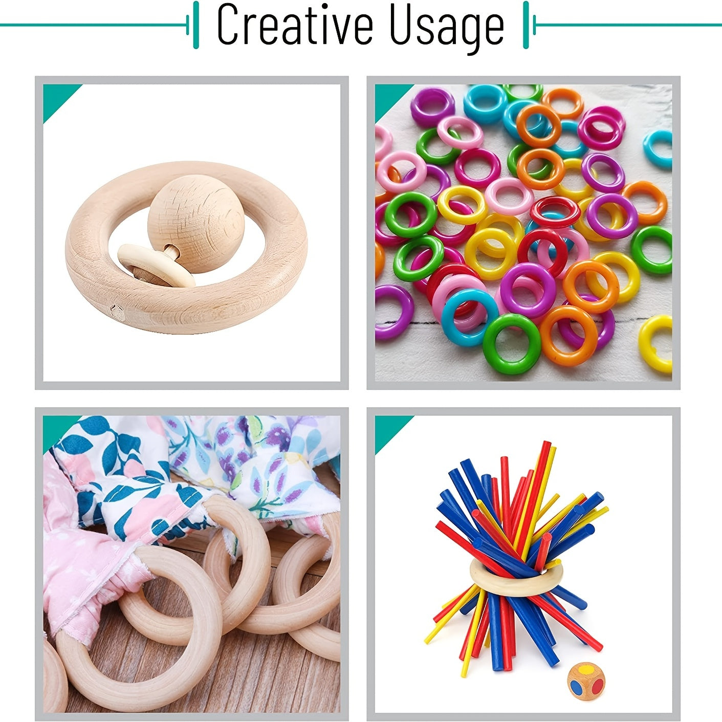 Wooden Rings For Crafts Macrame DIY Making Party Supplies