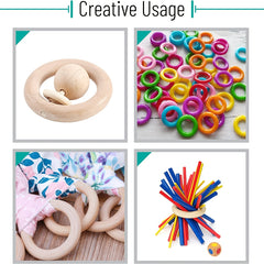 Wooden Rings For Crafts Macrame DIY Making Party Supplies