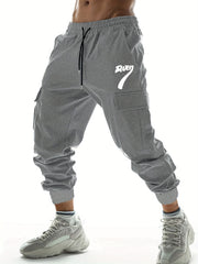 Stretch Drawstring Cargo Pants Men's Joggers Spring Summer