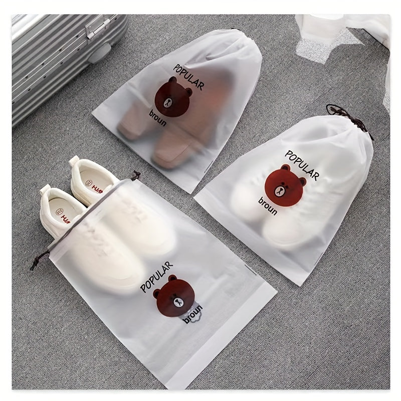 5Pcs Clear Drawstring Shoes Bag Set Travel Shoes Storage Pouch