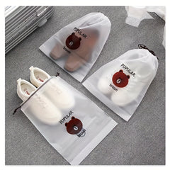 5Pcs Clear Drawstring Shoes Bag Set Travel Shoes Storage Pouch