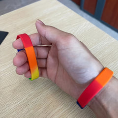 Rainbow Silicone Bracelet Sporty Style Wristband