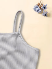 2pc Girls Ribbed Sleeveless Cami Top & Elastic Waist Pants Set