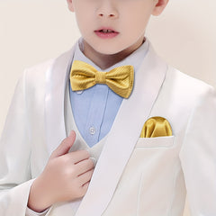 Boys Vintage Bow Tie & Handkerchief Set for Party Performance