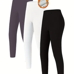 3pcs Warm Yoga Pants Soft Running Leggings Women's Activewear