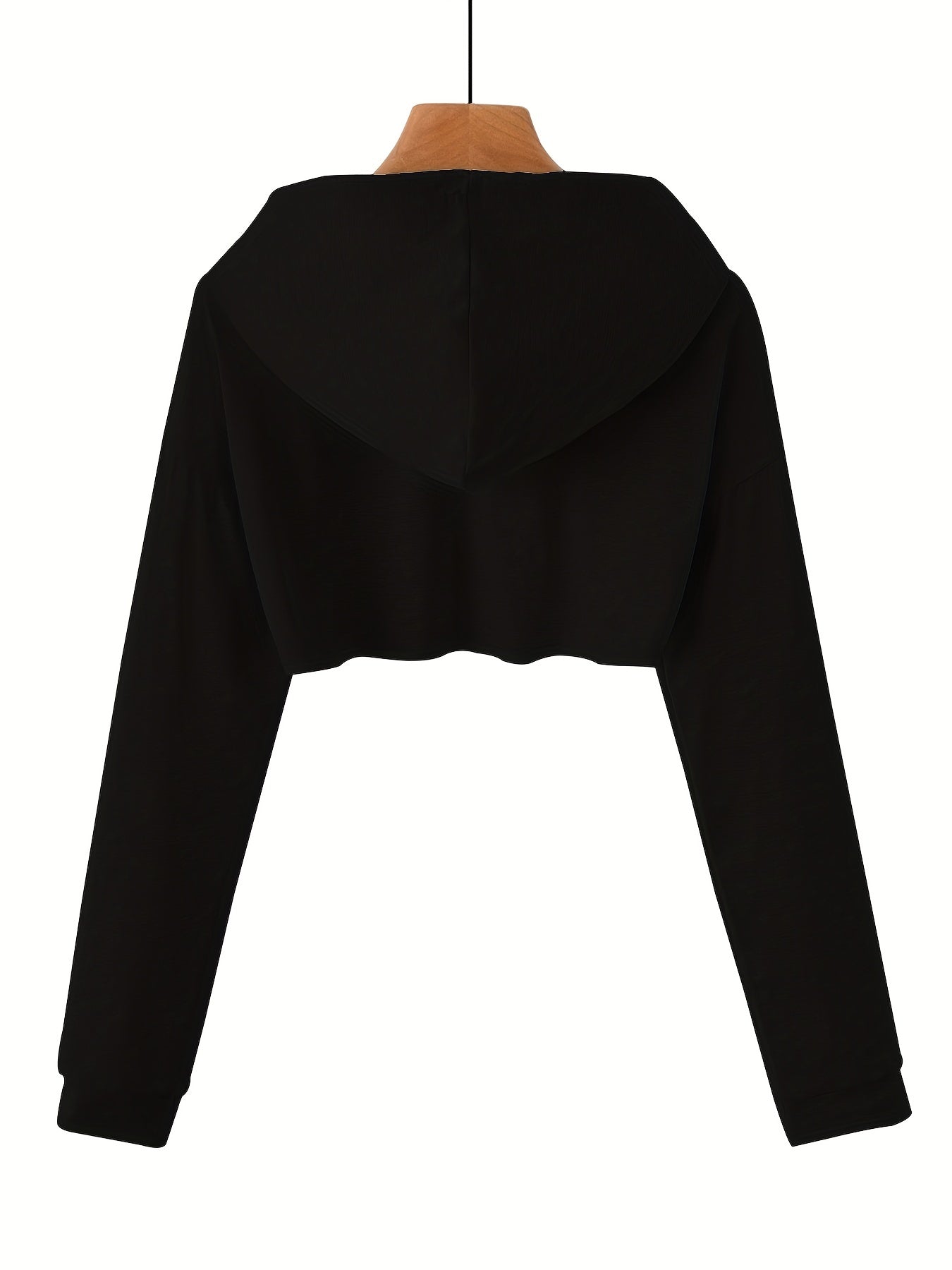 Sporty Hooded Crop Sweatshirt with Cut Out Detail