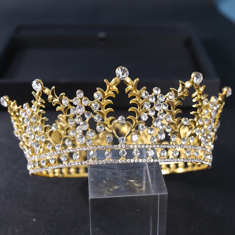 Vintage Crystal Rhinestone Bridal Wedding Crown Bling Tiara