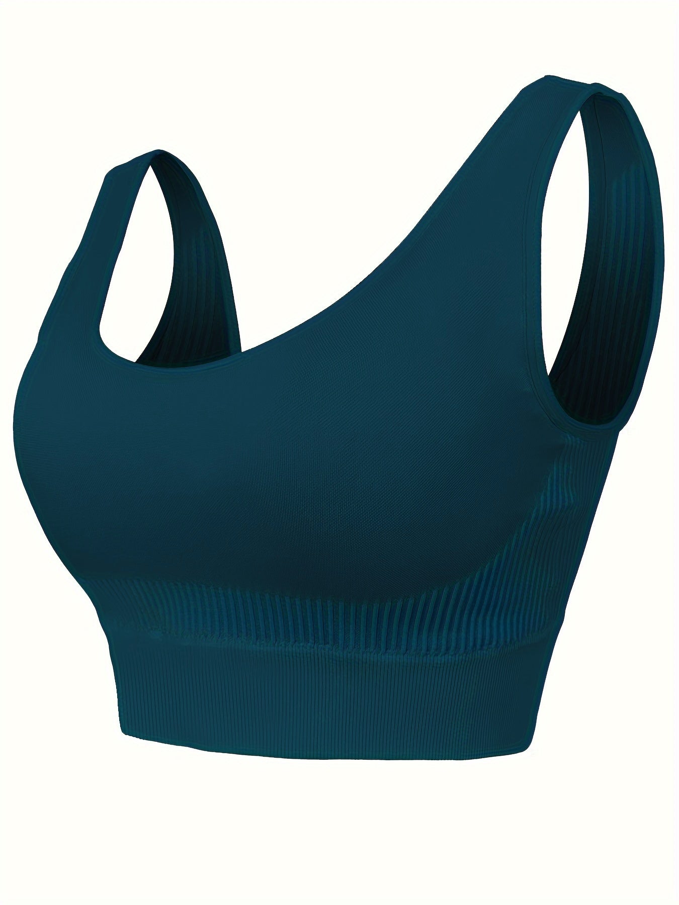 Women's Striped Sports Bra Full Coverage Workout Bra