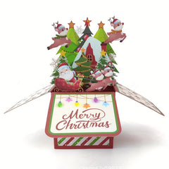 Christmas Deer 3D Pop Up Box Greeting Card with Envelopes