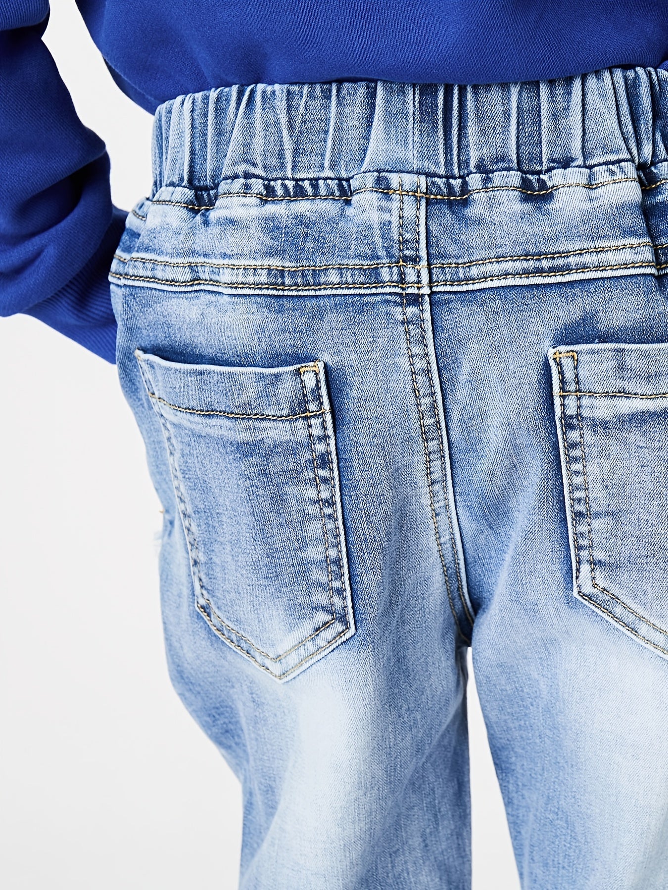 Boy Embroidered Denim Jeans Regular Fit Kids Clothes