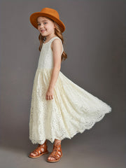 Kid Girls Grace Lace V Back Princess Dress