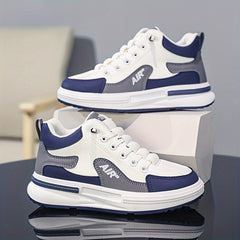 Boy's Lace Up Soft Sole Patchwork Sneakers | Comfy Non Slip Shoes