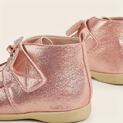 Rhinestone Bow Boots Girls Warm Winter Non-slip Comfortable