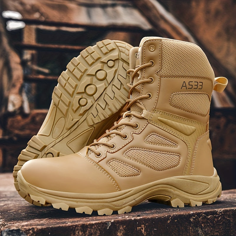 Men's Tactical High Top Lace Up Boots - Outdoor Walking Shoes