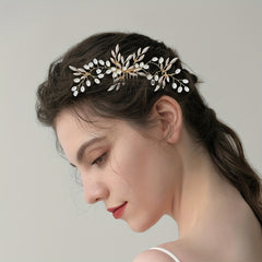 Alloy Leaves Bridal Hair Comb Insert Comb