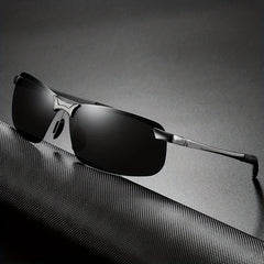 Y2K Rimless Wrap Sunglasses UV400 Outdoor Glasses with Box