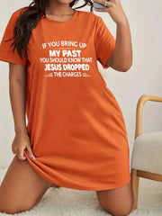 Slogan Print Loungewear Dress