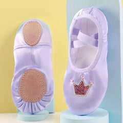 Girl's Crown Ballet Dance Shoes Soft Soled Sandals For Dance Performance Yoga