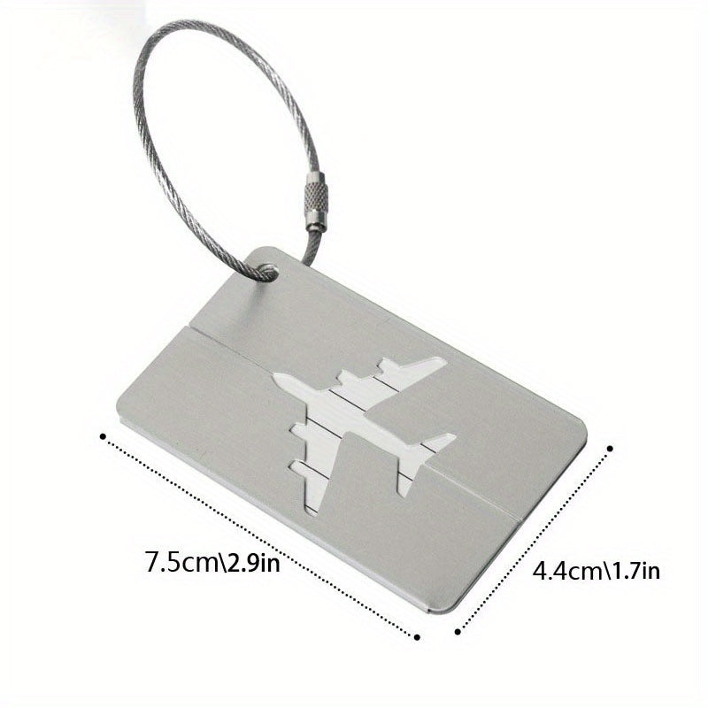 Metal Luggage Tag with Name ID Card & Steel Loop