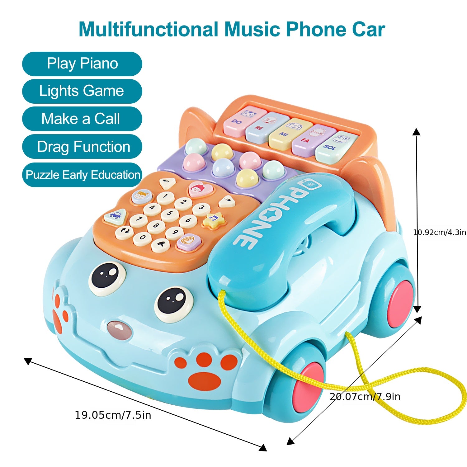 Baby Musical Phone Car Toy Educational Early Education Simulation Machine