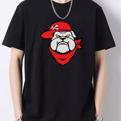 Men's Cartoon Animal Head Pattern Short Sleeve T-shirt