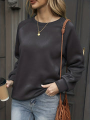 Versatile Long Sleeve Crew Neck Sweatshirt for Women