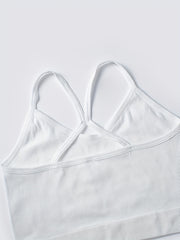 4pcs Ribbed Cross Back Cami Tops No Padding Women's Lingerie