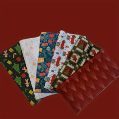 6pcs Christmas Fabric Fat Quarter for DIY Crafting Sewing